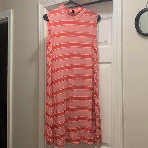 Coral stripped dress